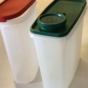 Tupperware Red and Green Food Storage Containers for Kitchen